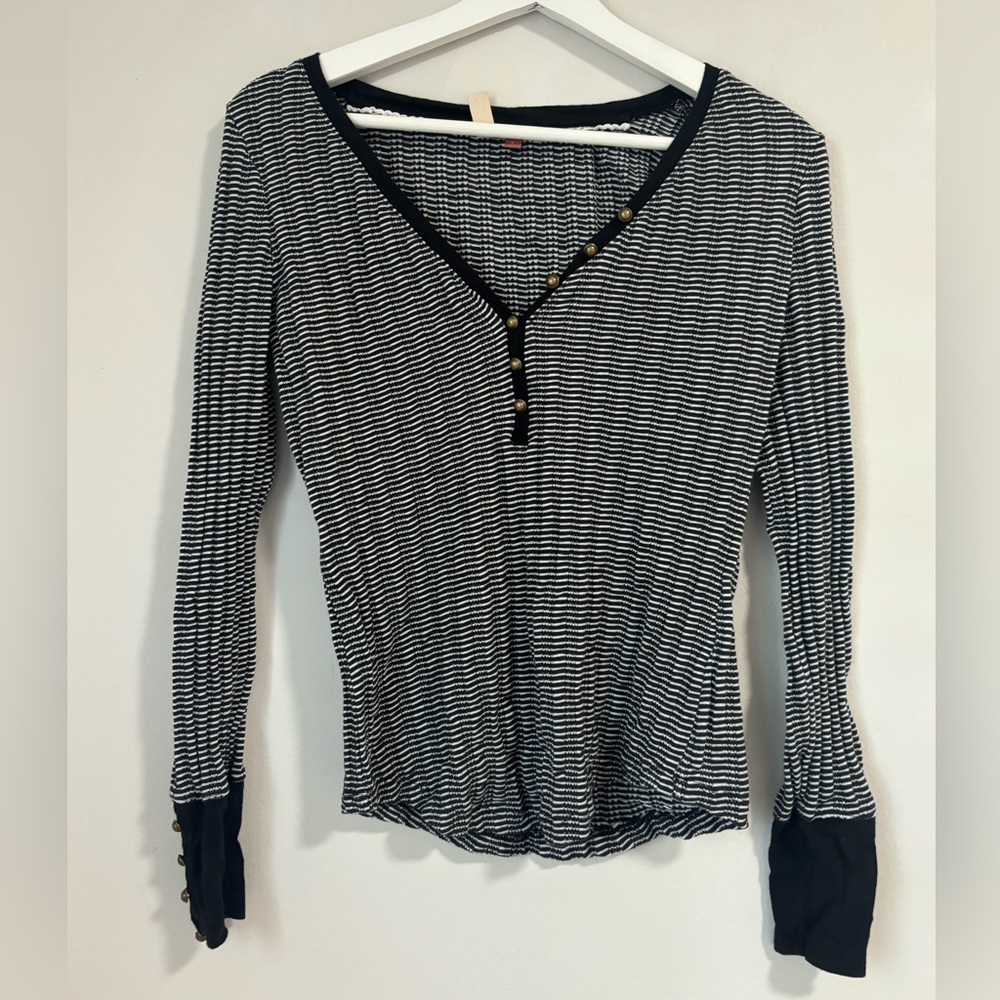 Pilcro anthropologie striped long sleeve blouse
